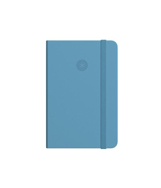 Cuaderno con gomilla antartik notes tapa blanda a6 cuadricula azul claro 100 hojas 80 gr fsc