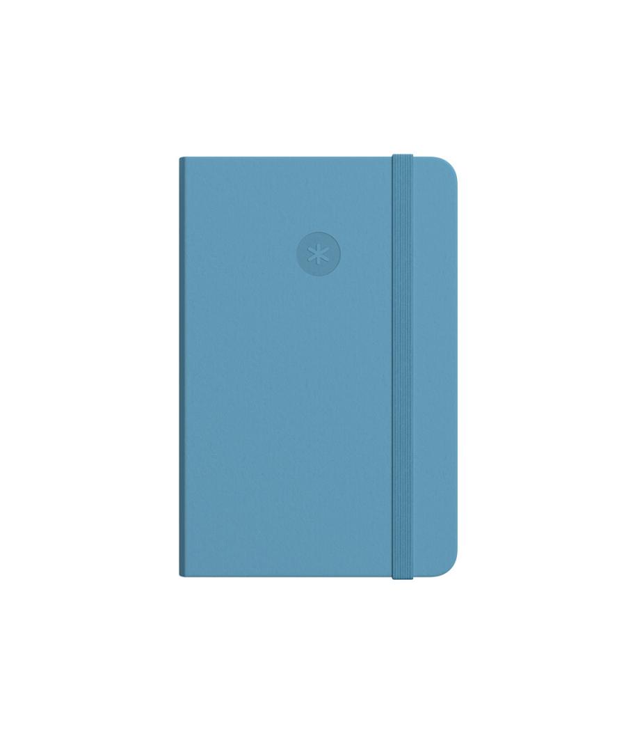 Cuaderno con gomilla antartik notes tapa blanda a6 rayas azul claro 100 hojas 80 gr fsc