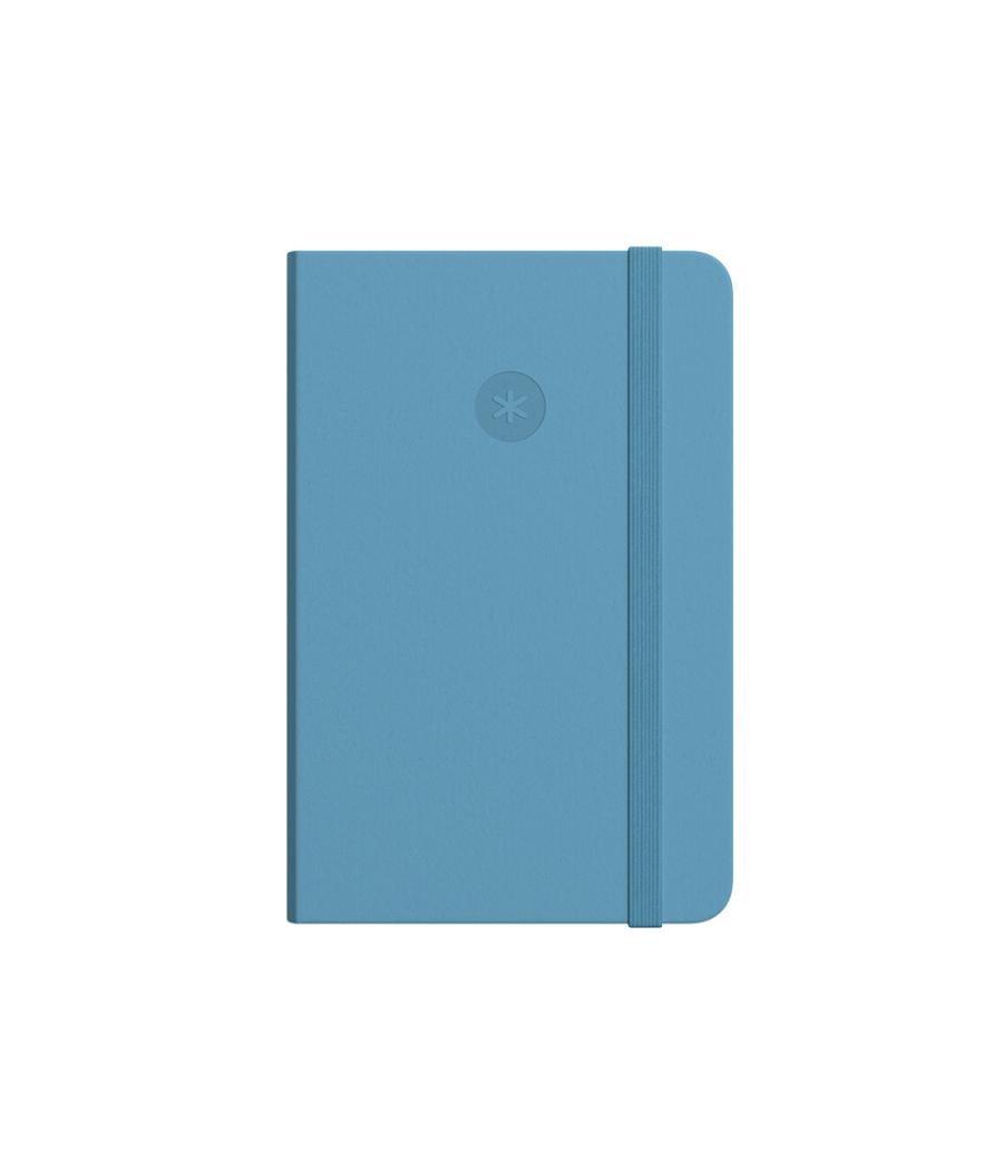 Cuaderno con gomilla antartik notes tapa blanda a6 hojas lisas azul claro 100 hojas 80 gr fsc