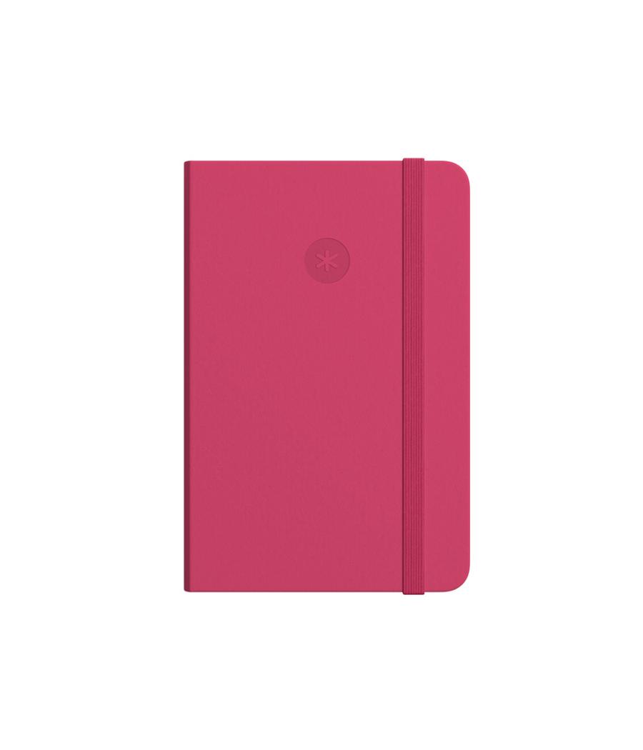 Cuaderno con gomilla antartik notes tapa blanda a6 cuadricula burdeos 100 hojas 80 gr fsc