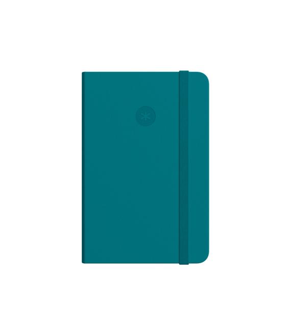 Cuaderno con gomilla antartik notes tapa blanda a6 rayas verde aguamarina 100 hojas 80 gr fsc