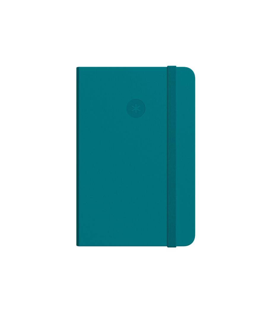 Cuaderno con gomilla antartik notes tapa blanda a6 rayas verde aguamarina 100 hojas 80 gr fsc