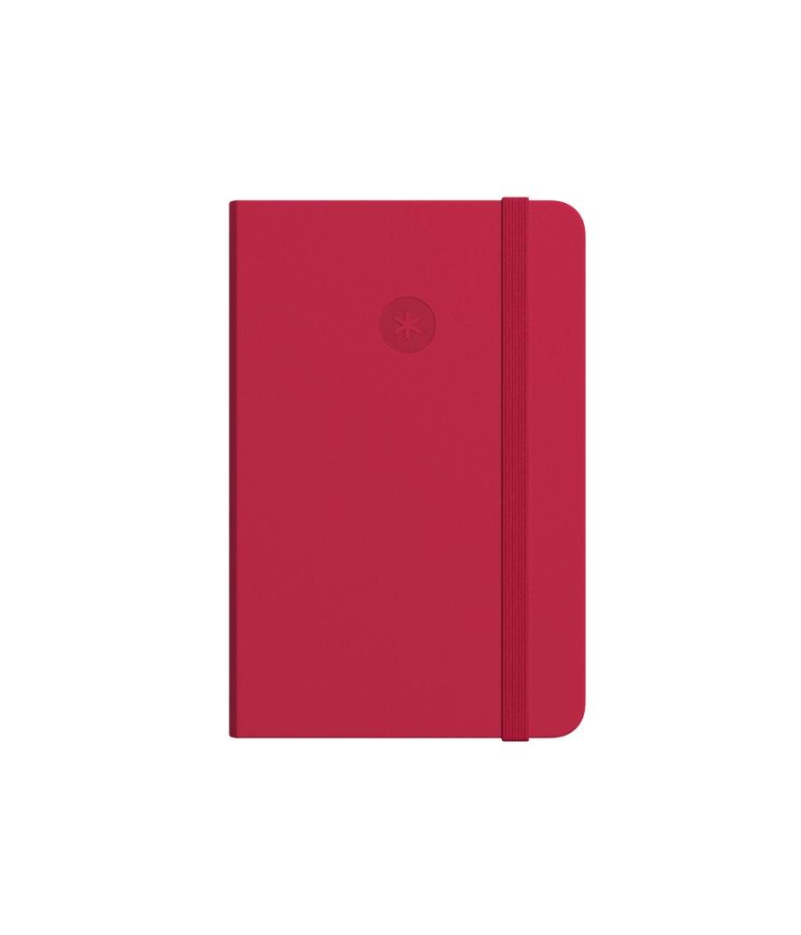 Cuaderno con gomilla antartik notes tapa blanda a6 cuadricula rojo 100 hojas 80 gr fsc