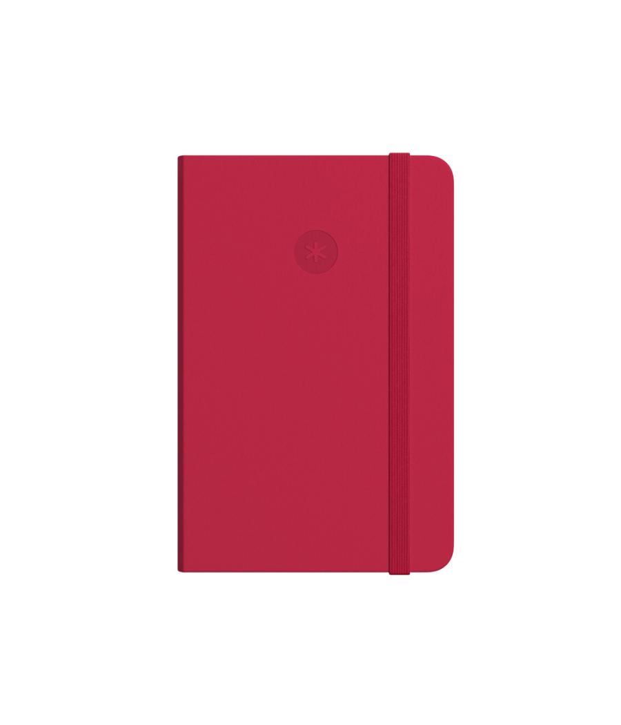 Cuaderno con gomilla antartik notes tapa blanda a6 rayas rojo 100 hojas 80 gr fsc