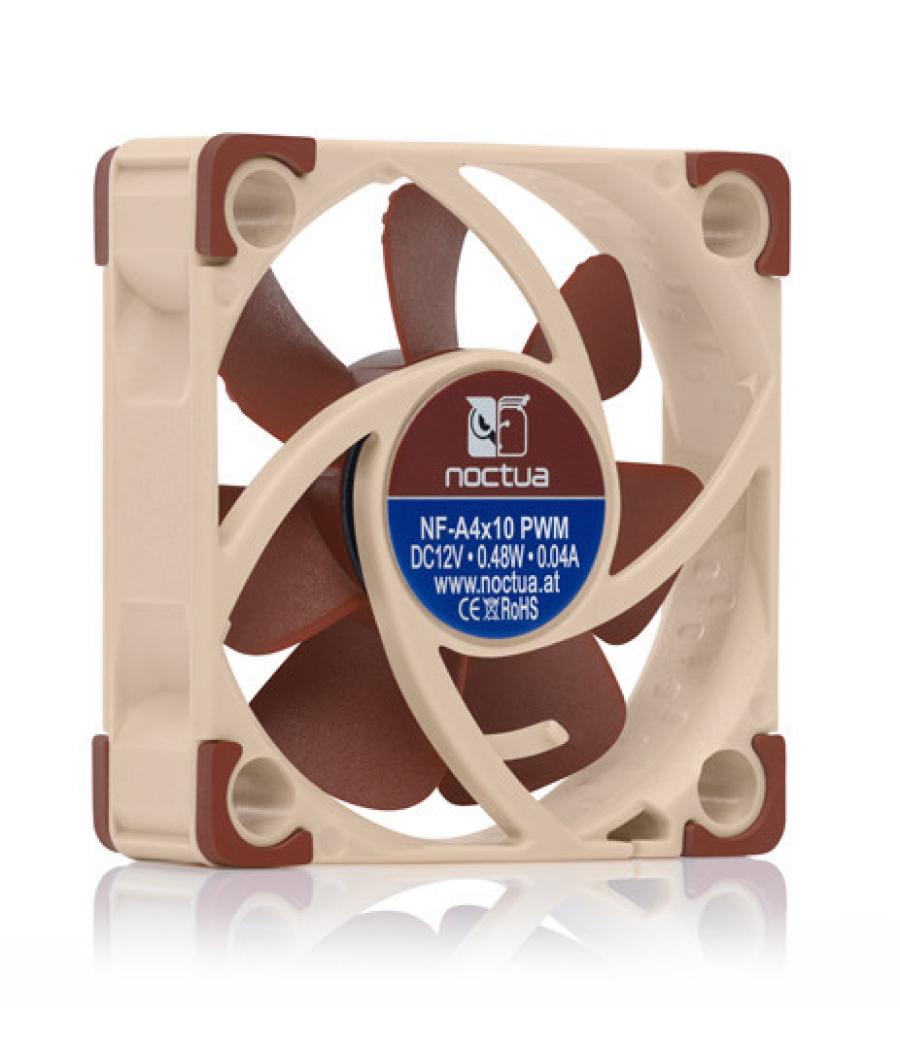 Noctua ventilador nf-a4x10 pwm, 40mm fan, 40x40x10mm, 12v, 5000rpm/3700rpm/1000rpm, 19,6 db(a), 8,9 m3/h, 1,95 mm h2o, 4 pines