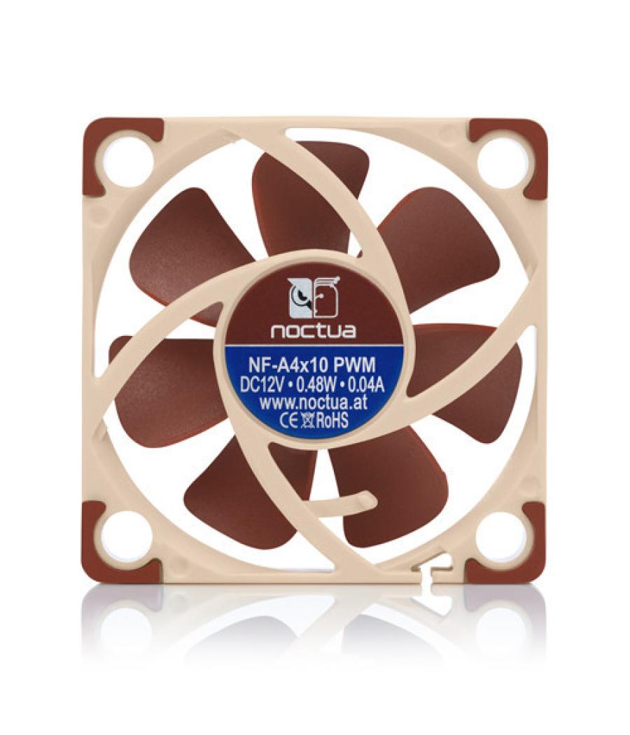 Noctua ventilador nf-a4x10 pwm, 40mm fan, 40x40x10mm, 12v, 5000rpm/3700rpm/1000rpm, 19,6 db(a), 8,9 m3/h, 1,95 mm h2o, 4 pines