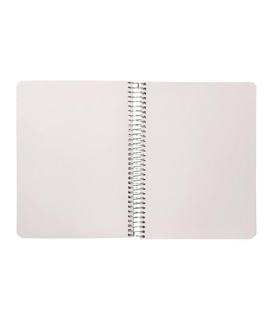 Cuaderno espiral liderpapel a5 tapa cartulina kraft contracolada 120h papel 100% reciclado 80 gr liso