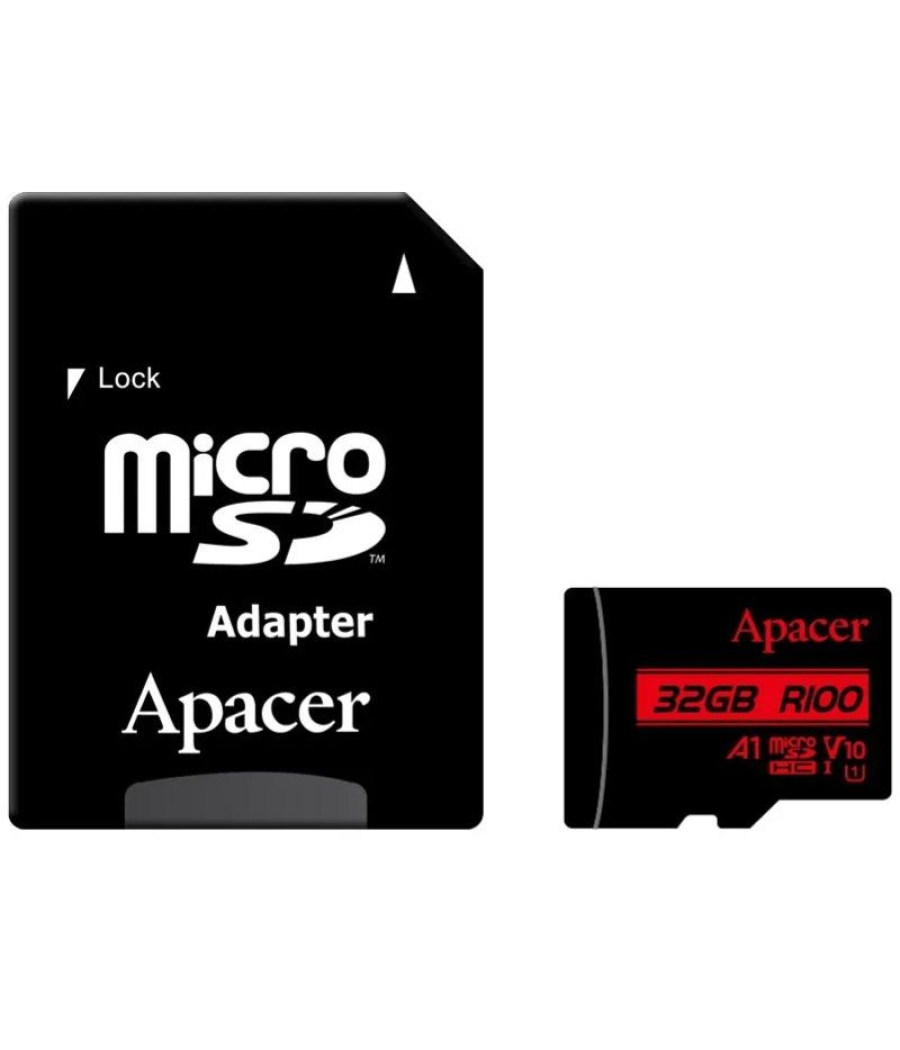 Tarjeta de memoria apacer 32gb microsd hc uhs 1 con adaptador/ clase 10/ 100mbs