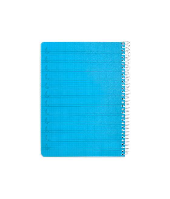 Cuaderno espiral liderpapel din a5 pautaguia tapa plástico 80h 90gr cuadro pautado 4mm con margen color azul