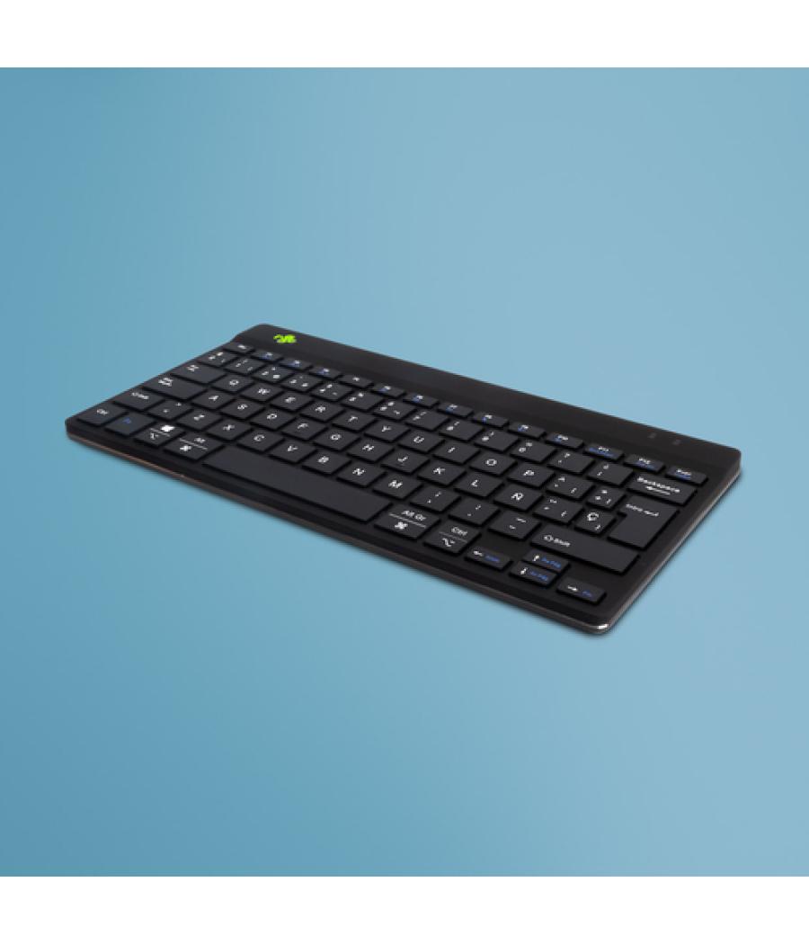 R-Go Tools Teclado ergonómico R-Go Compact Break, teclado compacto con software de pausa, QWERTY (ES), bluetooth, negro