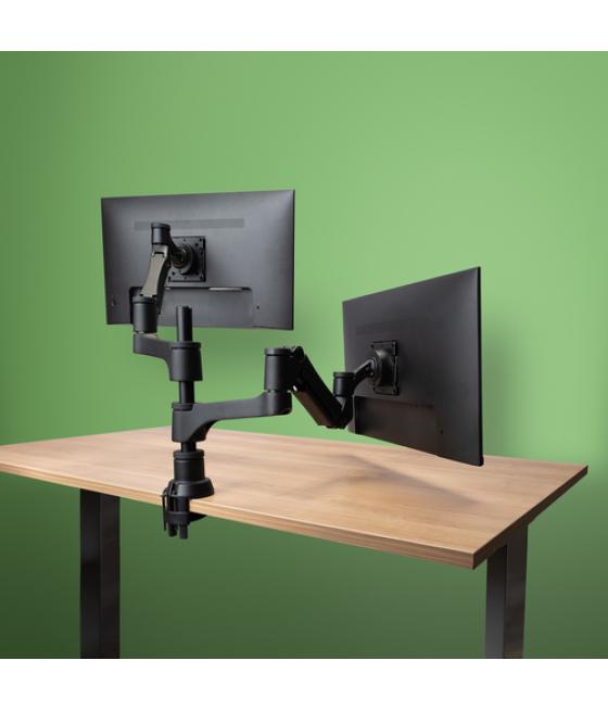 R-Go Tools Brazo de monitor R-Go Caparo Dual para dos monitores capacidad de carga de 3-9kg, ajustable con resorte de gas, circu