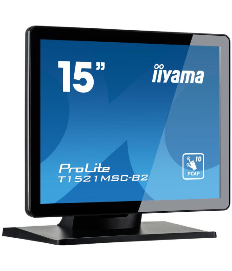 Iiyama prolite t1521msc-b2 pantalla para pc 38,1 cm (15") 1024 x 768 pixeles xga led pantalla táctil mesa negro