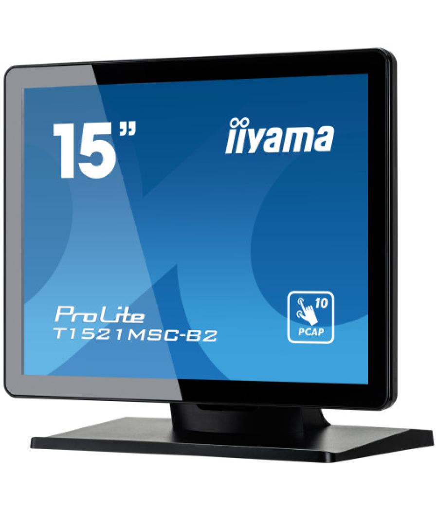 Iiyama prolite t1521msc-b2 pantalla para pc 38,1 cm (15") 1024 x 768 pixeles xga led pantalla táctil mesa negro