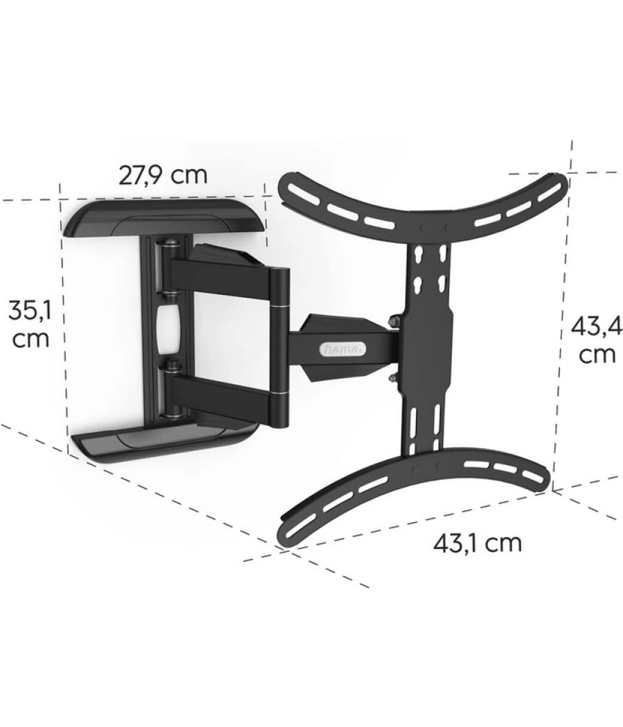 Soporte pared hama vesa 32pulgadas - 65pulgadas 2 brazos 400 x 400 35kg