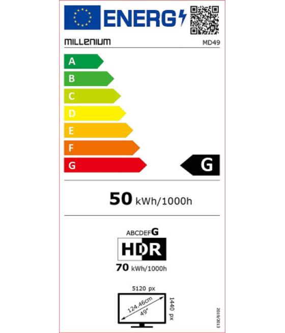 Monitor gam millenium 49" curvo fhd,ips, 144hz,3840x1080,1ms,hdmi,display port,32:9