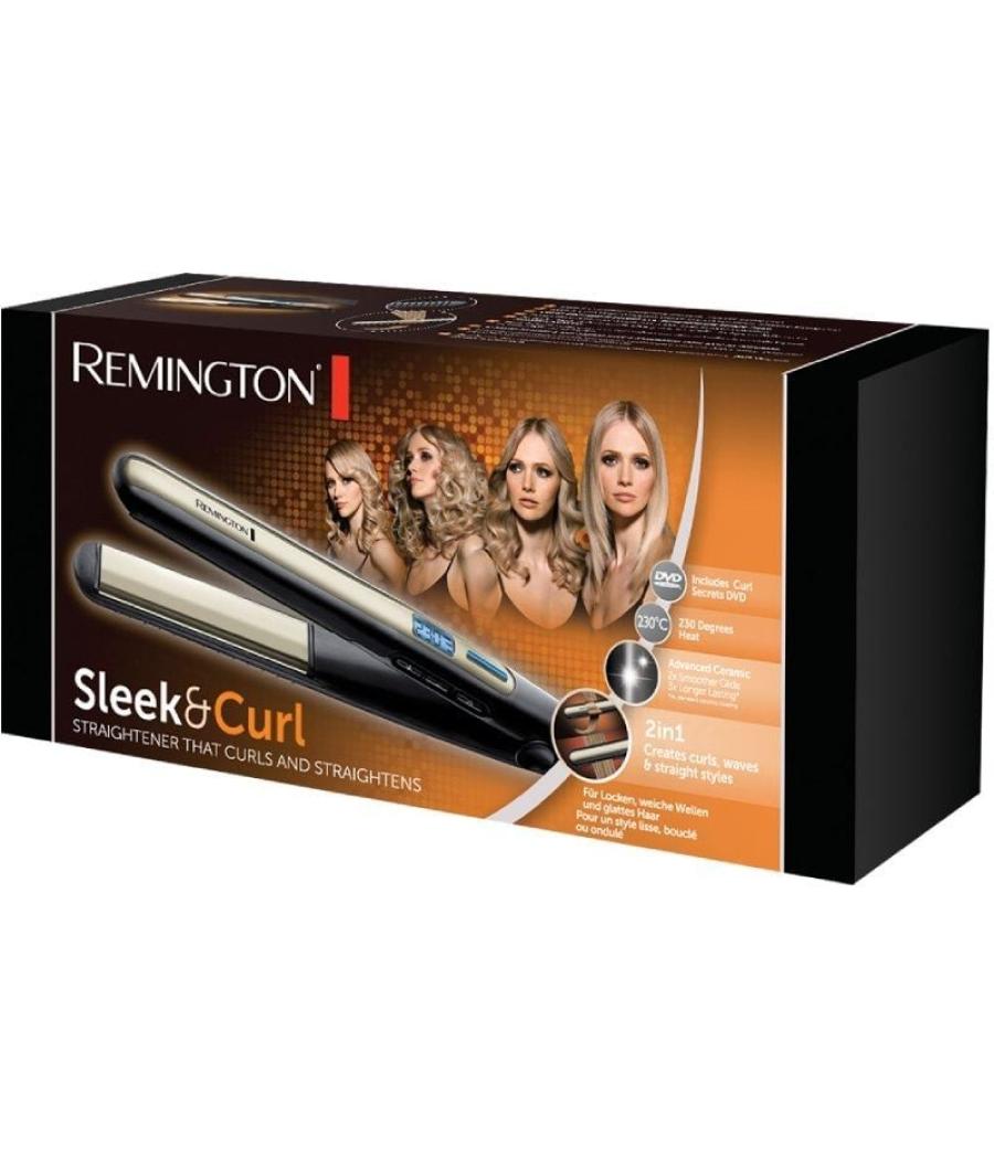 Plancha para el pelo remington sleek and curl/ verde