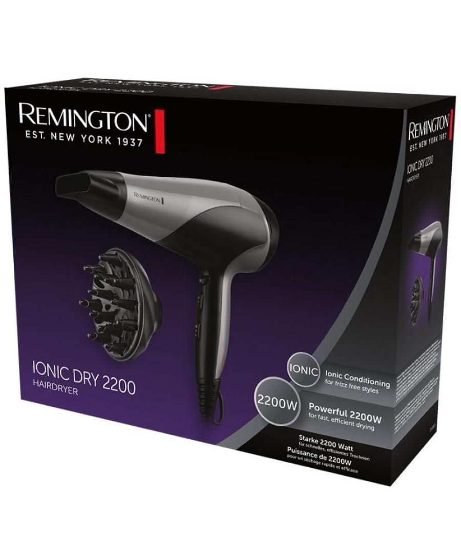 Secador remington ionic dry 2200/ 2200w/ iónico/ negro y gris