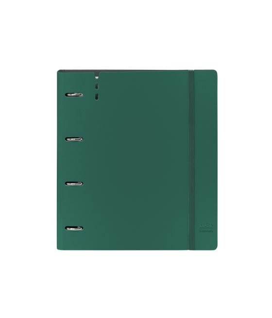 Carpeta con recambio safta din a4 cuadro 5 mm polipropileno foam 4 anillas 35mm verde oscuro