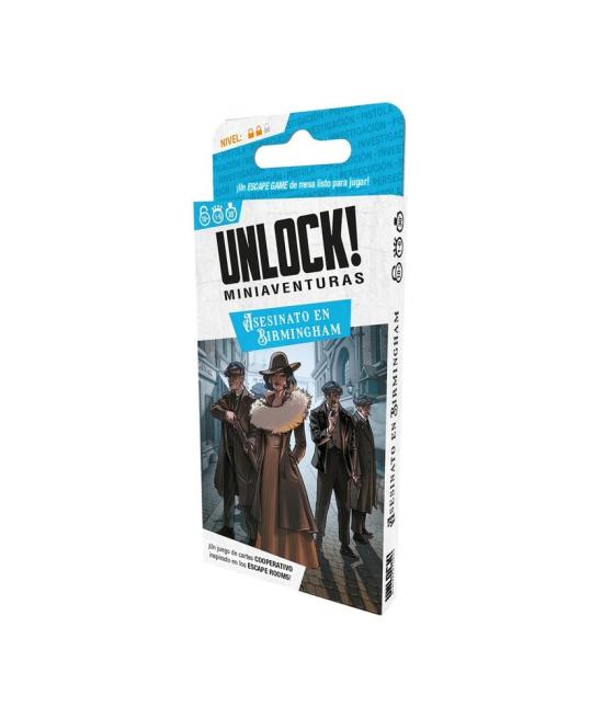 Juego de cartas unlock! miniaventuras asesinato en birmingham