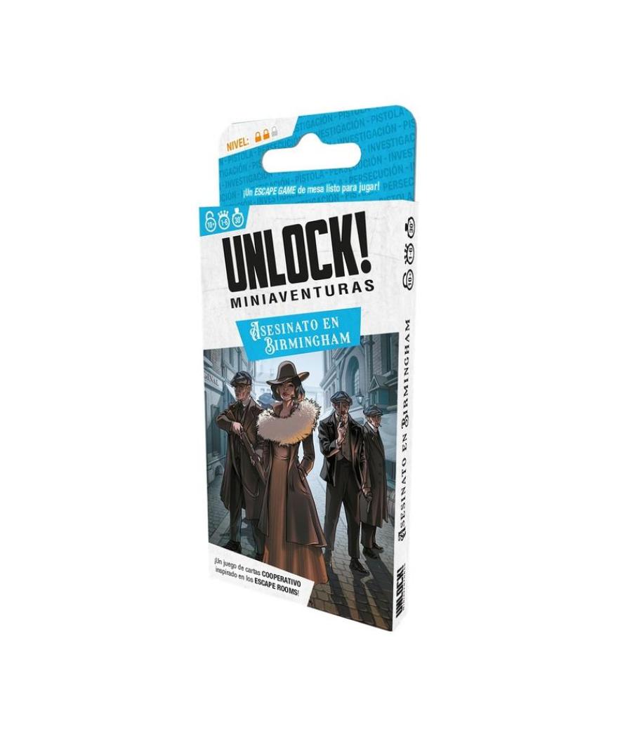 Juego de cartas unlock! miniaventuras asesinato en birmingham