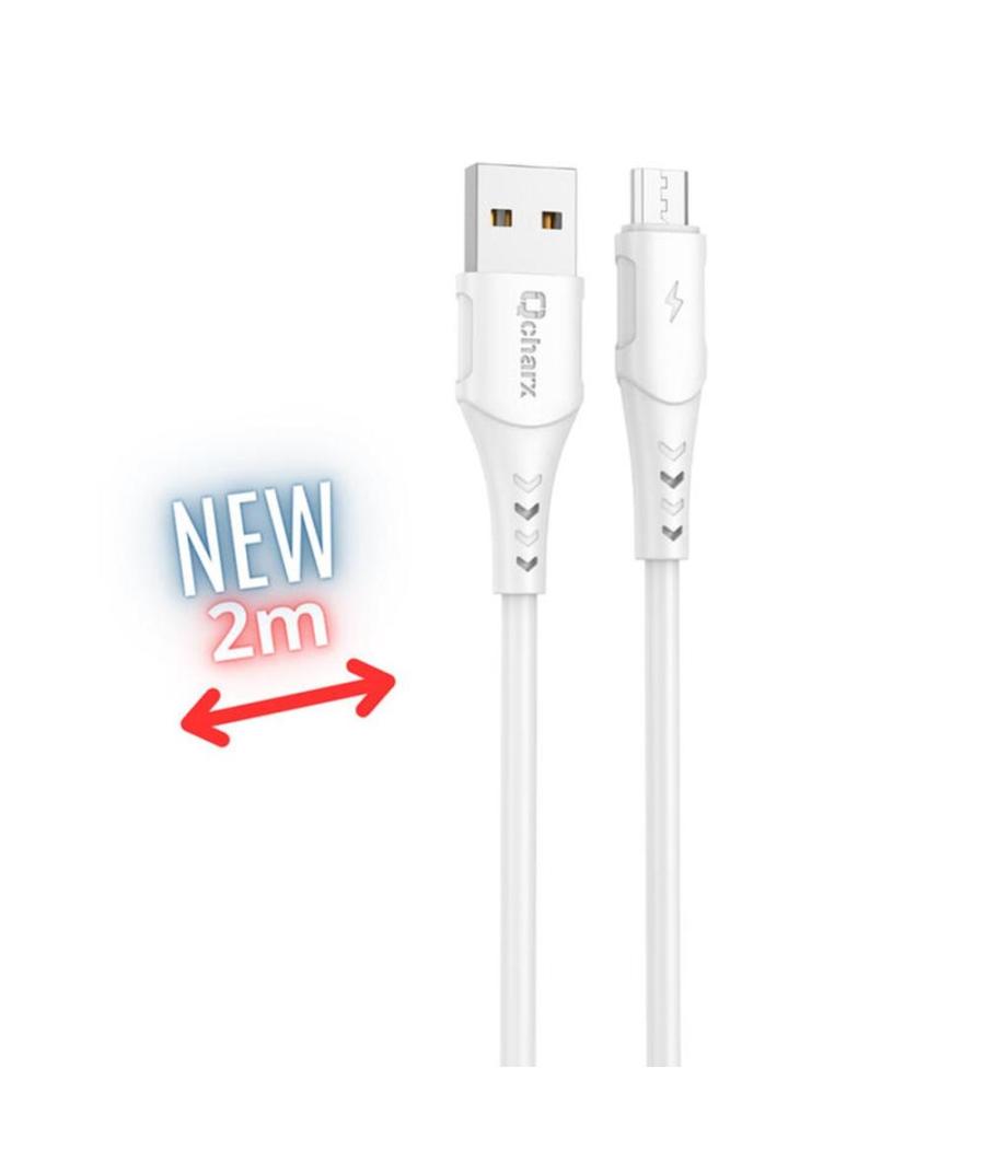 Cable qchar athens micro usb a usb tipo a - 2m - pvc blanco