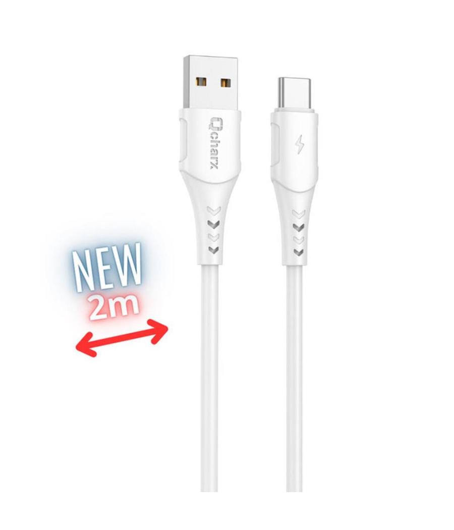 Cable qchar athens usb tipo c a usb tipo a - 2m - pvc blanco