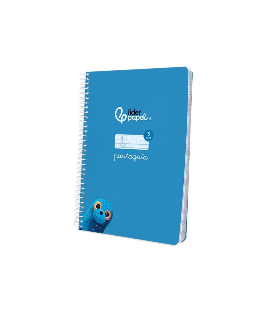 Cuaderno espiral liderpapel di n a5 pautaguia tapa blanda 40h 75 gr cuadro pautado 5mm color azul