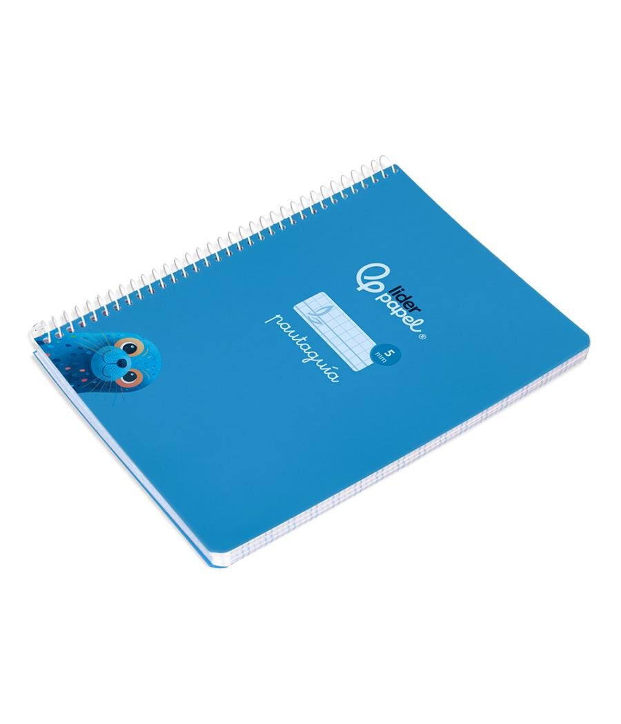 Cuaderno espiral liderpapel di n a5 pautaguia tapa blanda 40h 75 gr cuadro pautado 5mm color azul