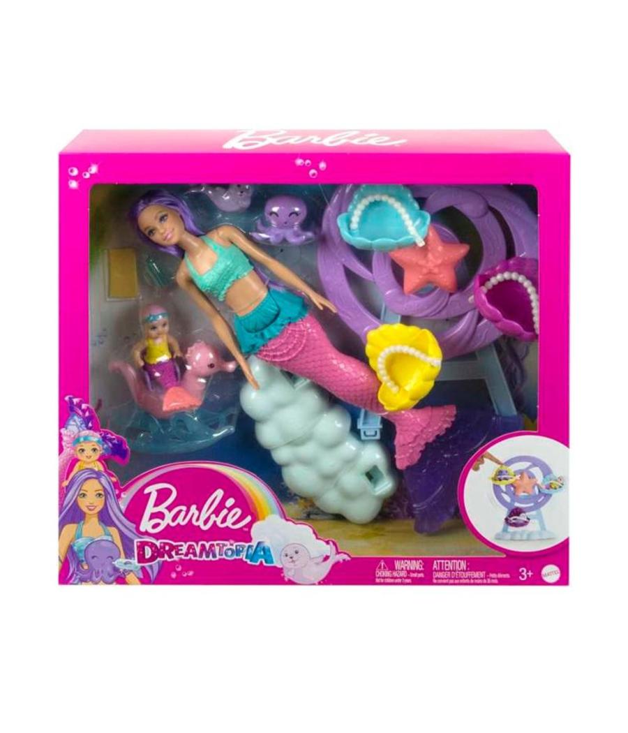 Muñeca barbie mattel sirena juego de cuidado con merbaby y foca