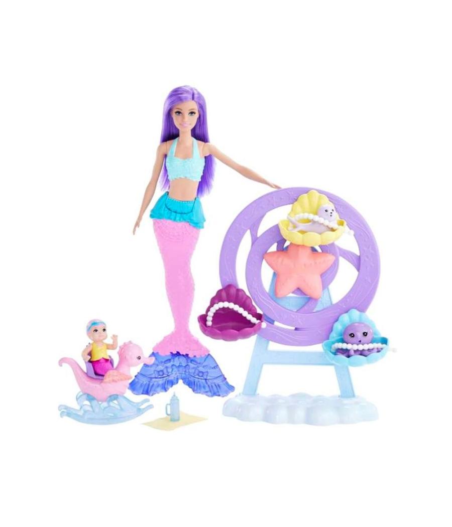 Muñeca barbie mattel sirena juego de cuidado con merbaby y foca