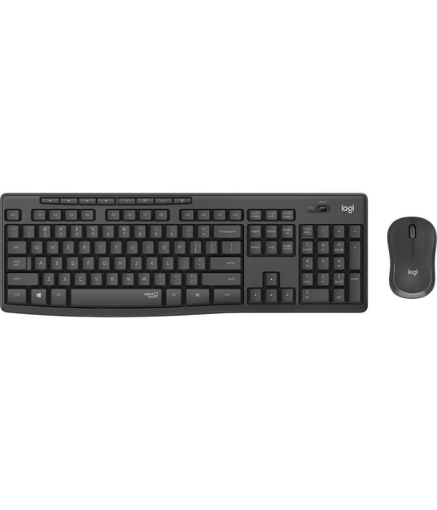 Logitech MK295 Silent Wireless Combo teclado Ratón incluido Oficina RF inalámbrico AZERTY Francés Grafito