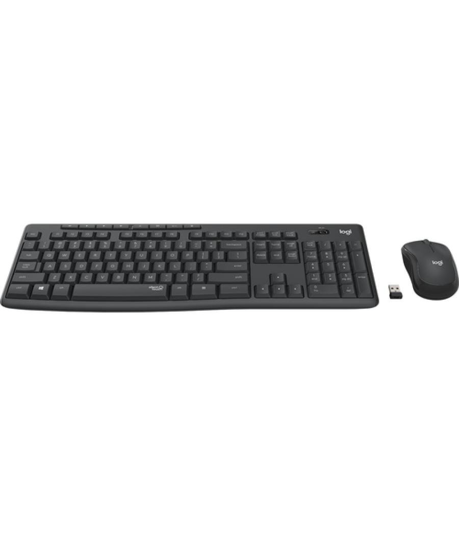 Logitech MK295 Silent Wireless Combo teclado Ratón incluido Oficina RF inalámbrico AZERTY Francés Grafito