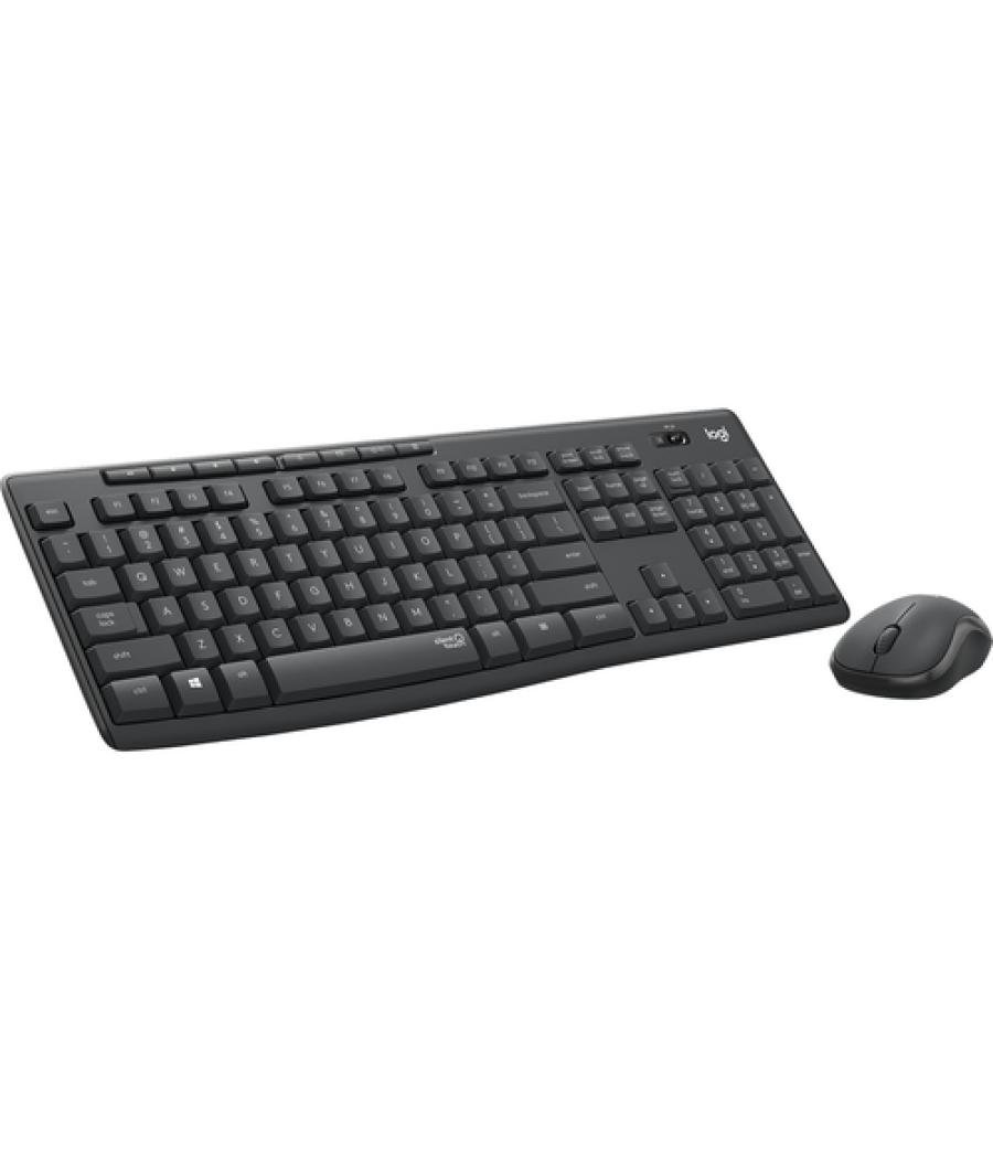 Logitech MK295 Silent Wireless Combo teclado Ratón incluido Oficina RF inalámbrico AZERTY Francés Grafito