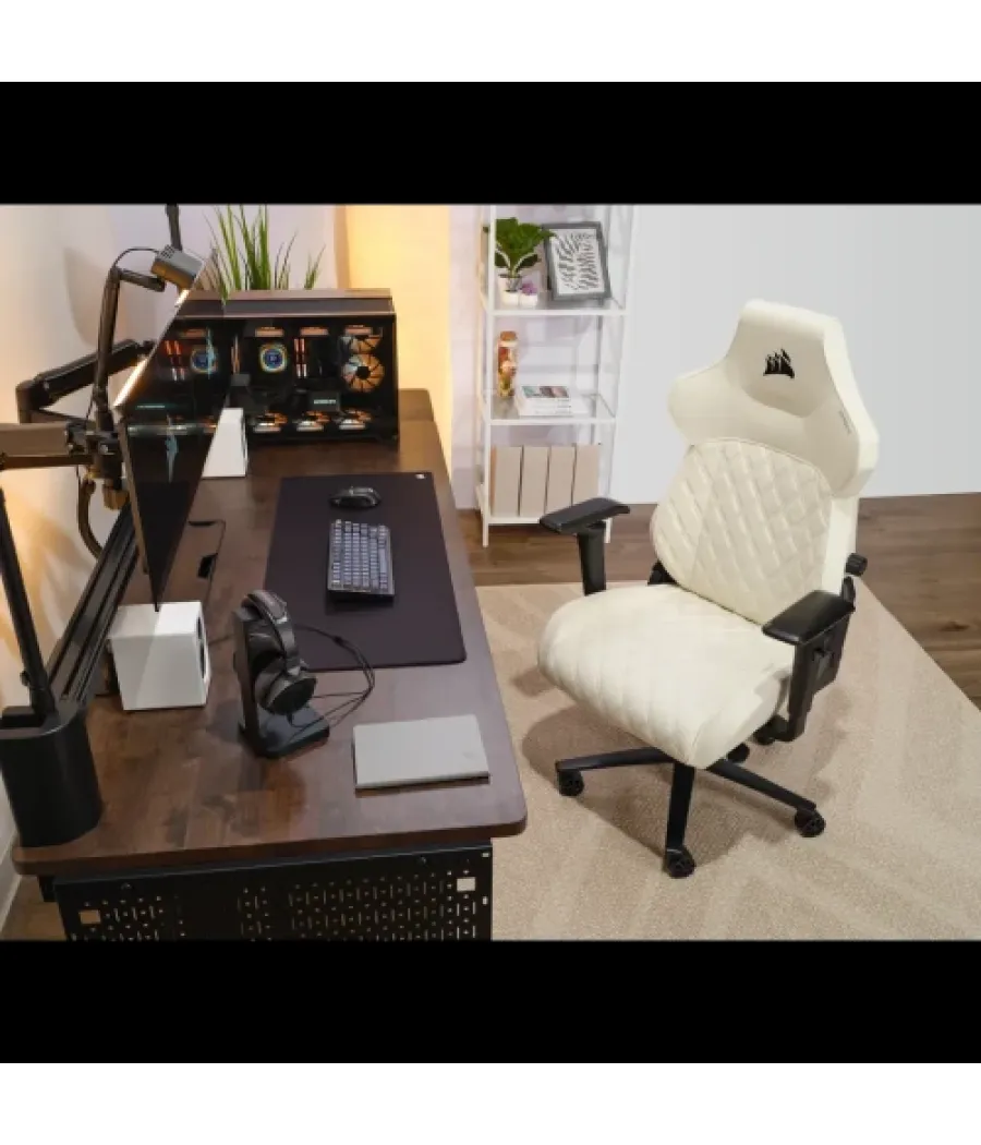 Corsair tc500 luxe silla para videojuegos de pc asiento acolchado beige