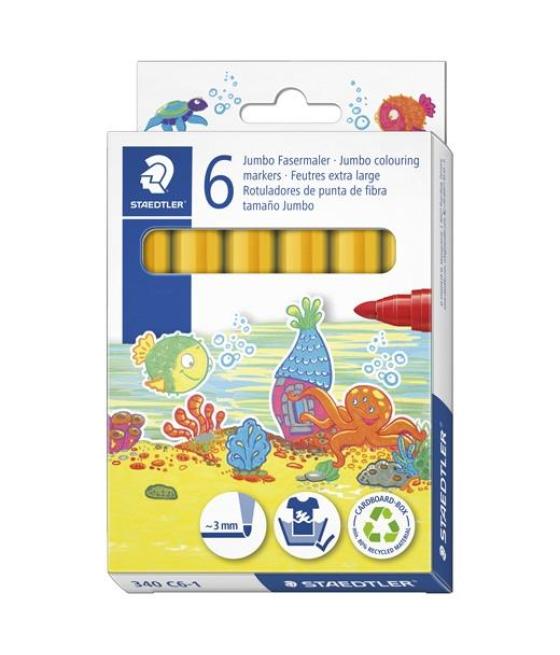 Staedtler rotulador noris club grueso amarillo estuche 6 ud