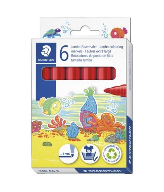 Staedtler rotulador noris club grueso rojo estuche 6 ud