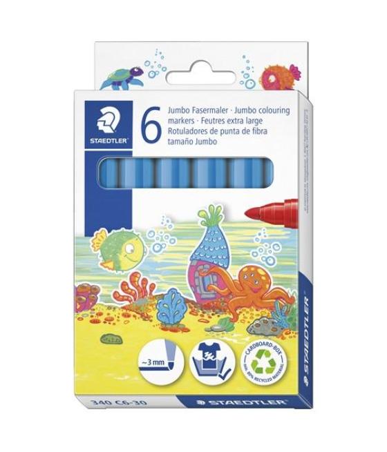 Staedtler rotulador noris club grueso azul claro estuche 6 ud