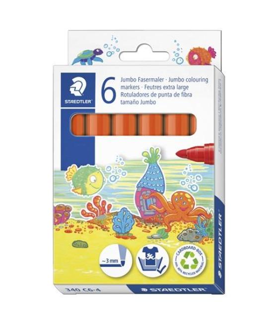 Staedtler rotulador noris club grueso naranja estuche 6 ud