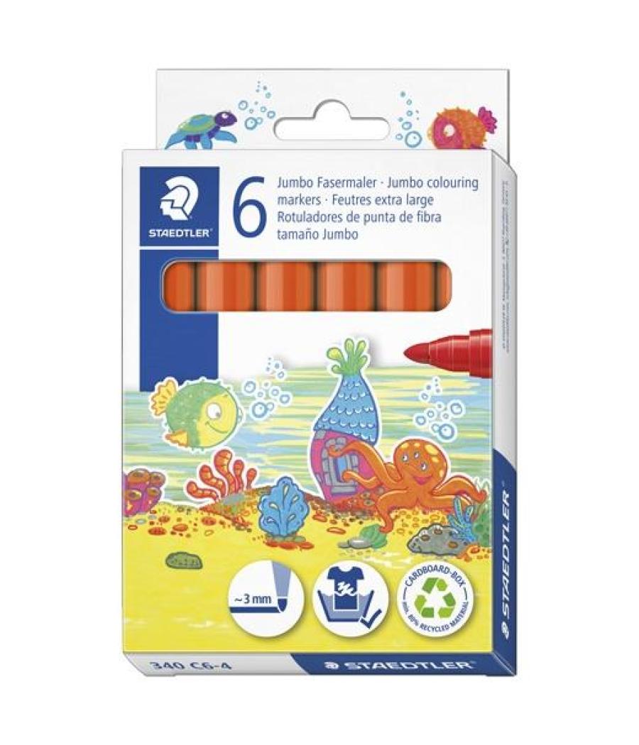 Staedtler rotulador noris club grueso naranja estuche 6 ud