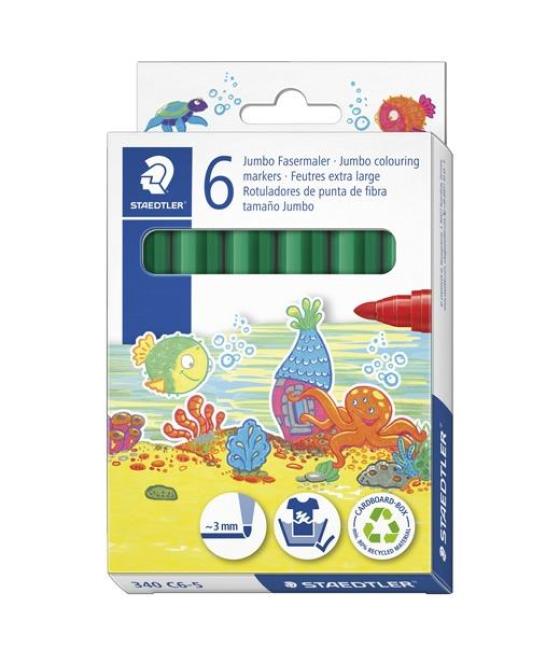 Staedtler rotulador noris club grueso verde estuche 6 ud