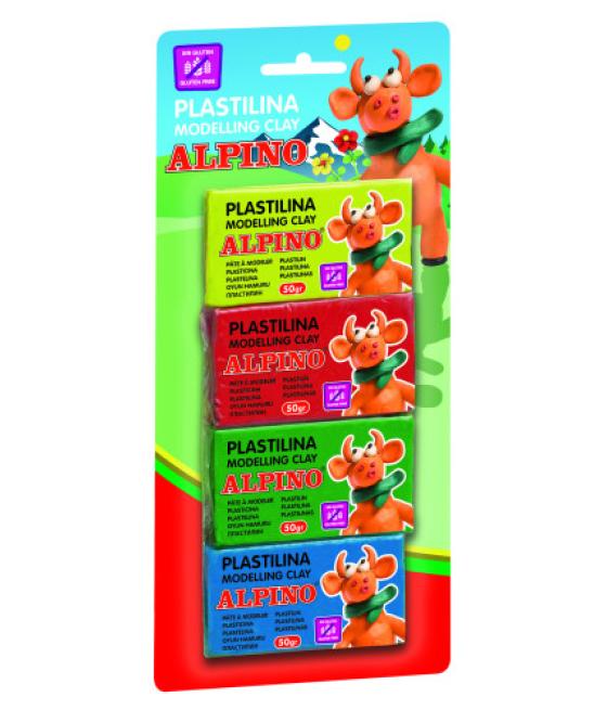 Blister 4 unidades plastilina alpino de 50 grs alpino dp000934