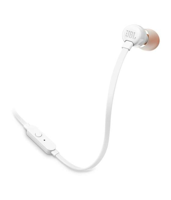 Auriculares intrauditivos jbl tune 110/ con micrófono/ jack 3.5/ blancos