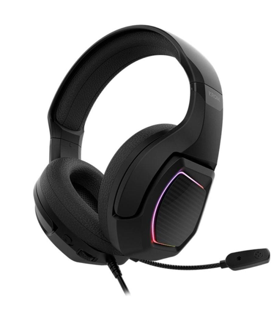 Auriculares gaming con micrófono krom kopa 7.1/ usb 2.0/ negros