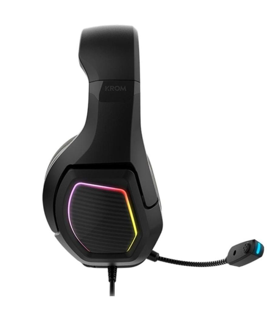 Auriculares gaming con micrófono krom kopa 7.1/ usb 2.0/ negros