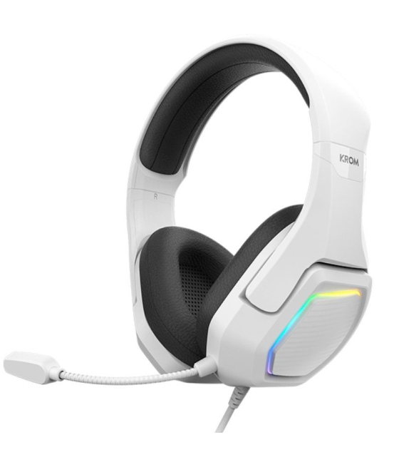 Auriculares gaming con micrófono krom kopa 7.1/ usb 2.0/ blancos