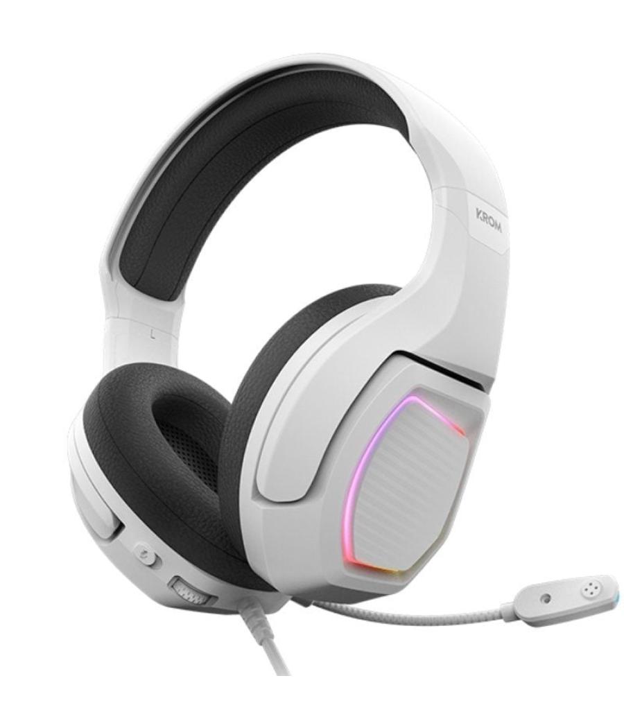 Auriculares gaming con micrófono krom kopa 7.1/ usb 2.0/ blancos