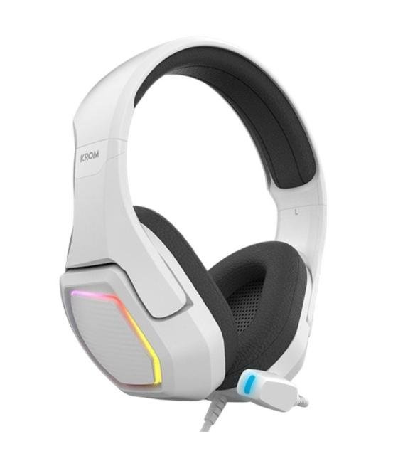 Auriculares gaming con micrófono krom kopa 7.1/ usb 2.0/ blancos