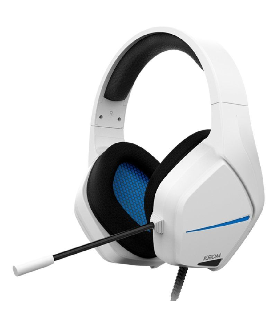 Auriculares gaming con micrófono krom kopa move/ jack 3.5/ blancos