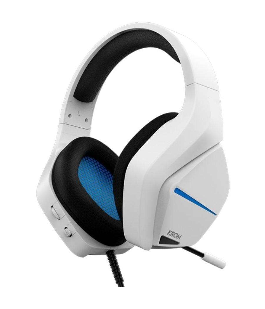 Auriculares gaming con micrófono krom kopa move/ jack 3.5/ blancos