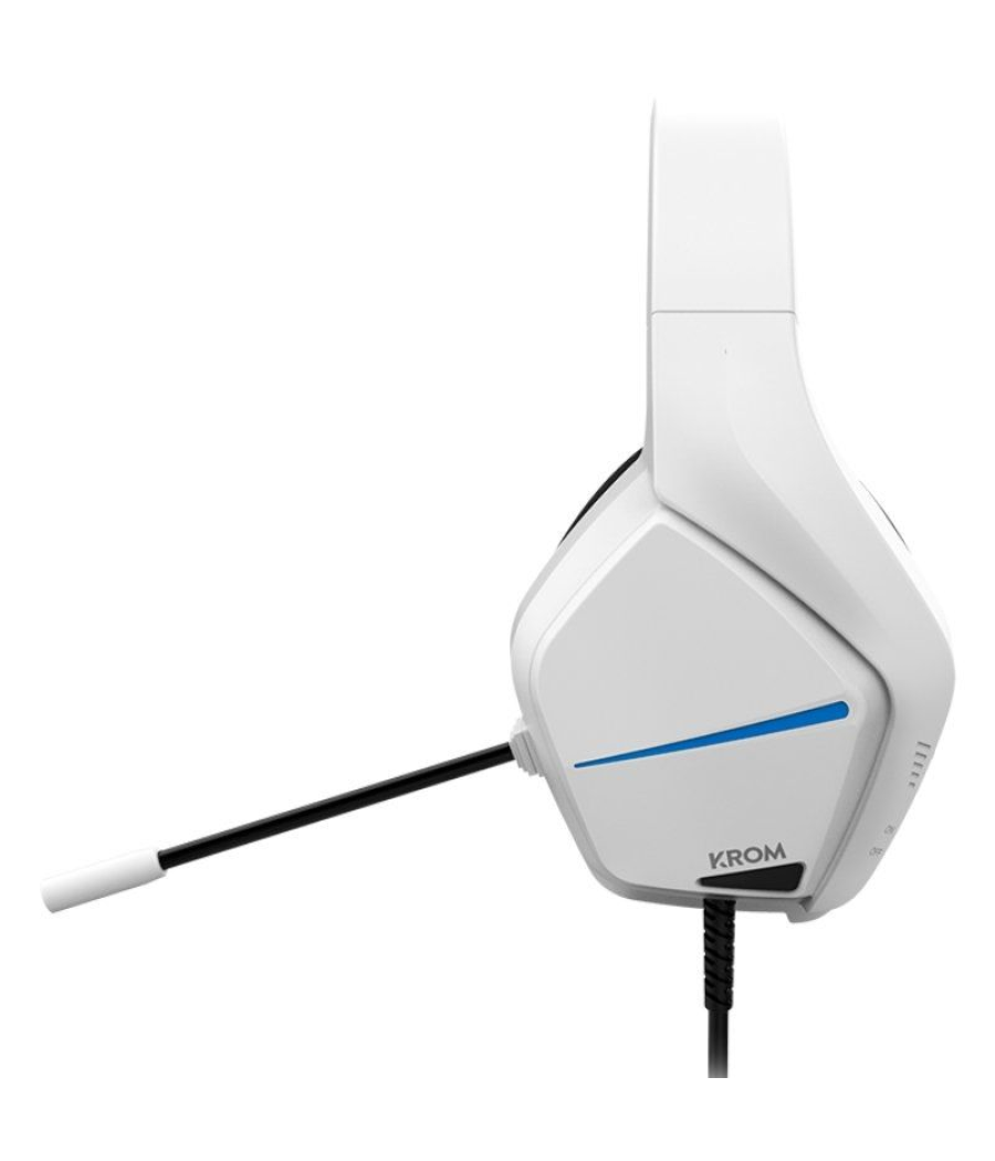 Auriculares gaming con micrófono krom kopa move/ jack 3.5/ blancos